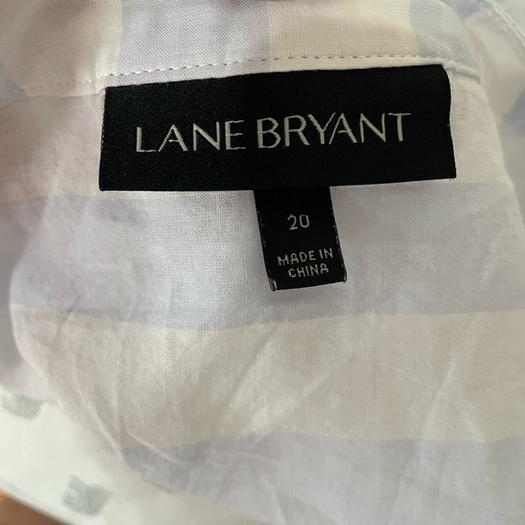 Lane Bryant White and blue Striped Blouse - Picture 3 of 13